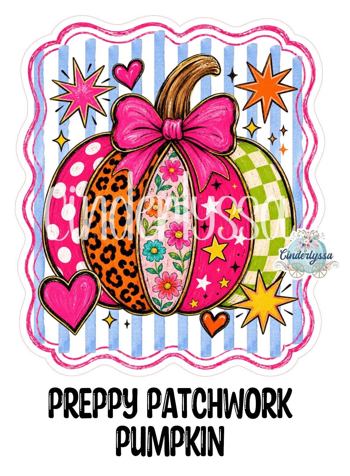 Preppy Patchwork Pumpkin Cardstock Silicone Mold, Aroma Bead Molds, Premium Cardstock Images
