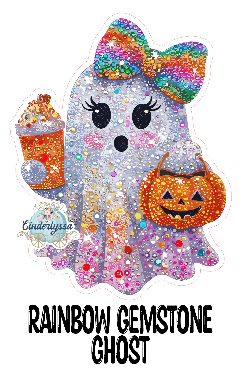 Rainbow Gemstone Ghost Cardstock Silicone Mold, Aroma Bead Molds, Premium Cardstock Images