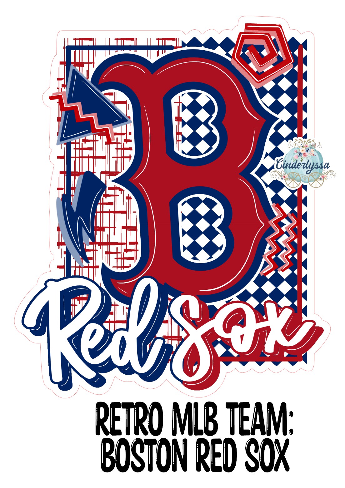 Retro MLB Team: Boston Red Sox Cardstock Silicone Mold, Aroma Bead Molds, Premium Cardstock Images
