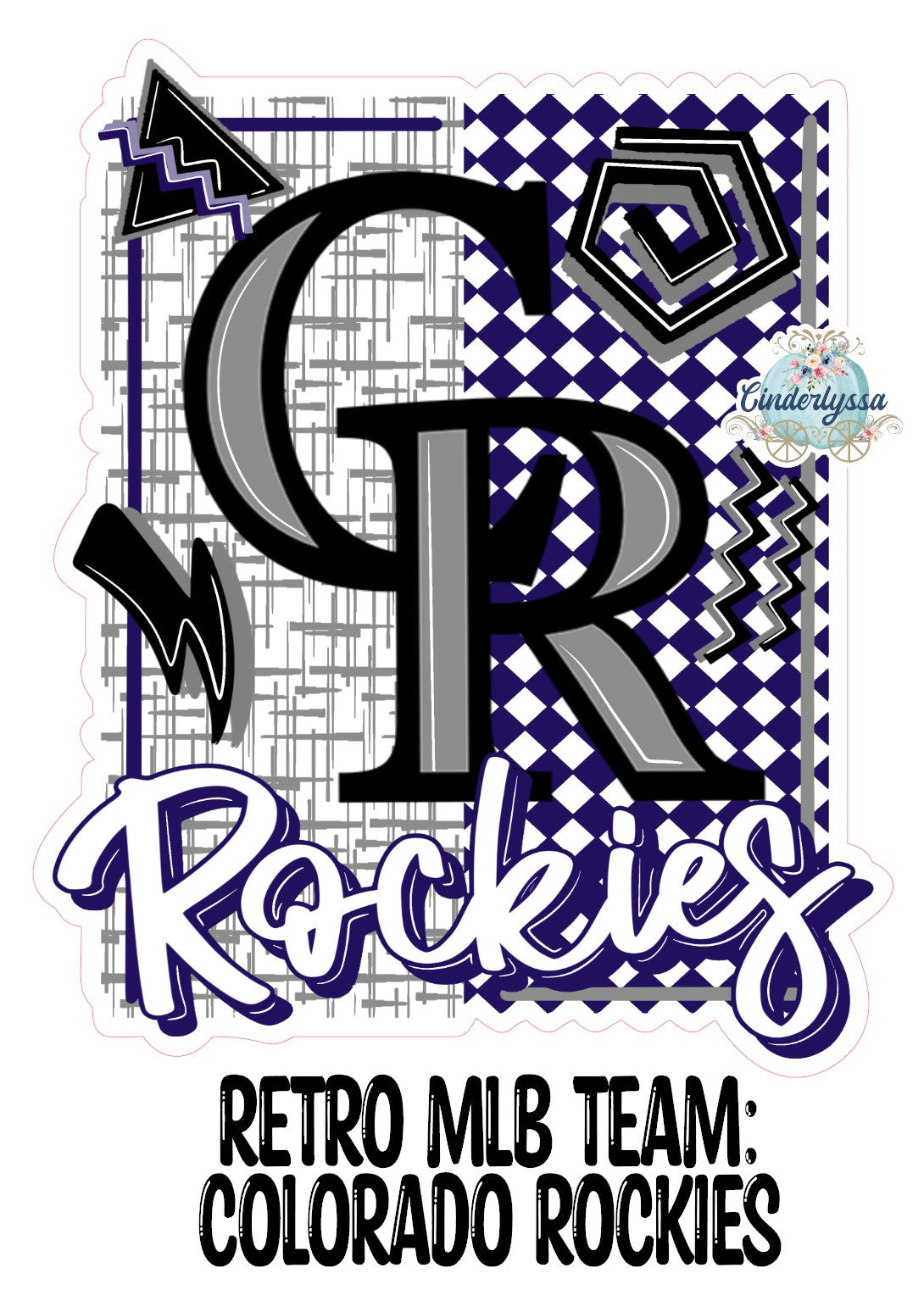 Retro MLB Team: Colorado Rockies Cardstock Silicone Mold, Aroma Bead Molds, Premium Cardstock Images