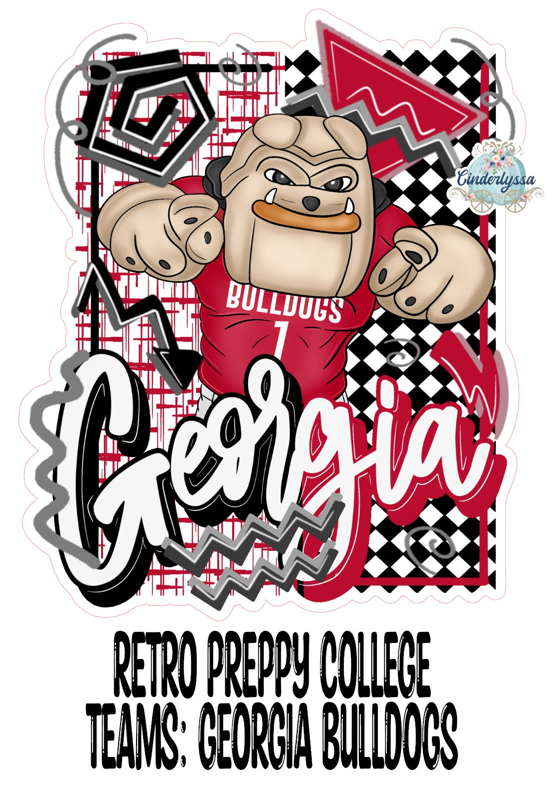 Retro Preppy College Teams: Georgia Bulldogs Cardstock Silicone Mold, Aroma Bead Molds, Premium Cardstock Images