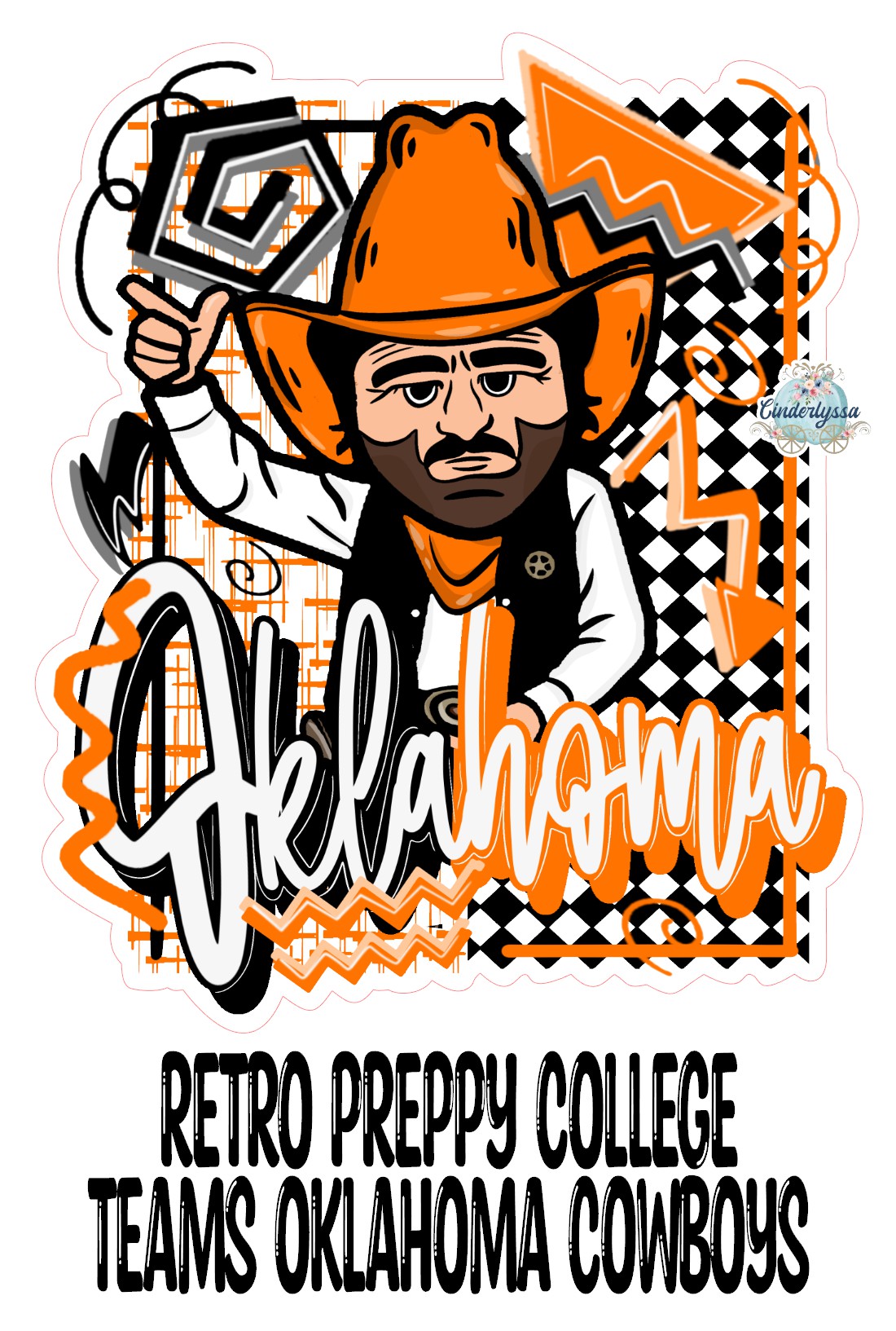 Retro Preppy College Teams: Oklahoma Cowboys Cardstock Silicone Mold, Aroma Bead Molds, Premium Cardstock Images