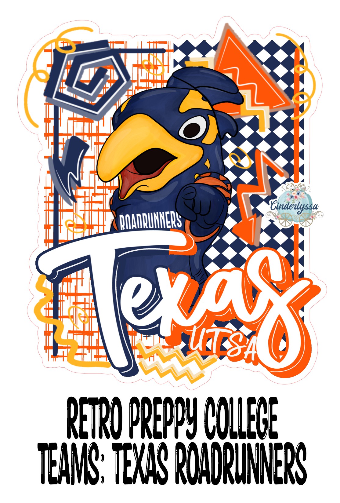 Retro Preppy College Teams: Texas Roadrunners Cardstock Silicone Mold, Aroma Bead Molds, Premium Cardstock Images