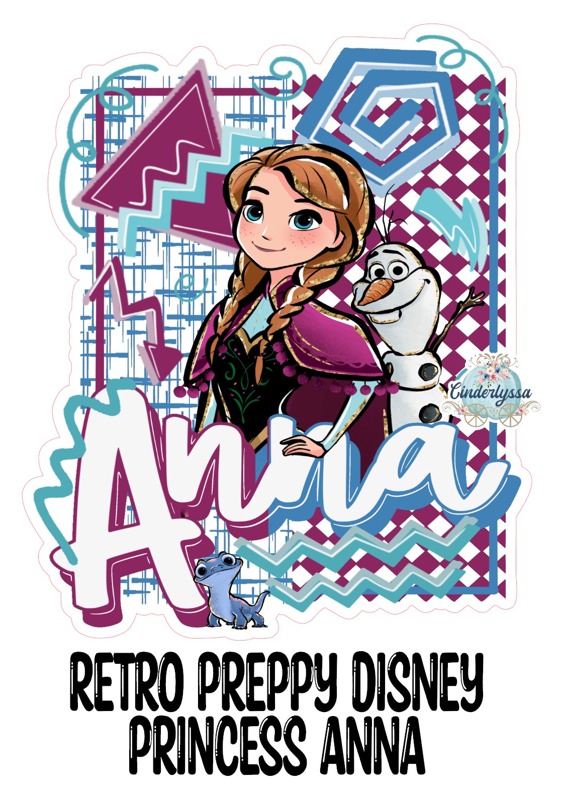 Retro Preppy Disney Princess Anna Cardstock Silicone Mold, Aroma Bead Molds, Premium Cardstock Images