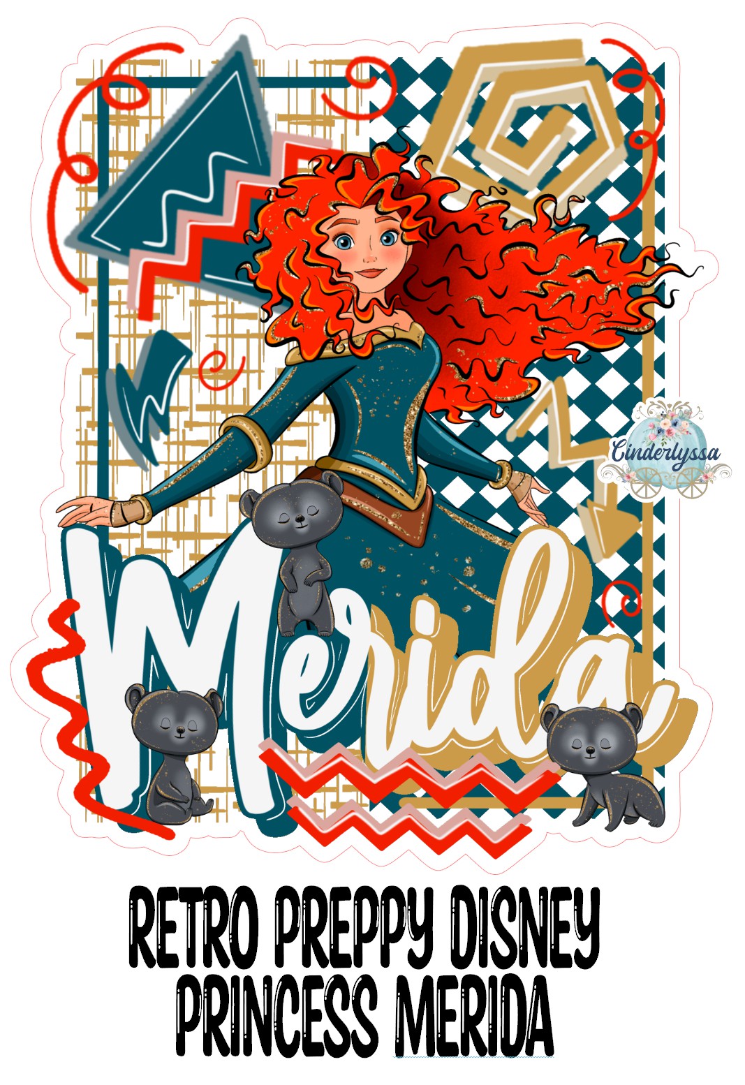 Retro Preppy Disney Princess Merida Cardstock Silicone Mold, Aroma Bead Molds, Premium Cardstock Images