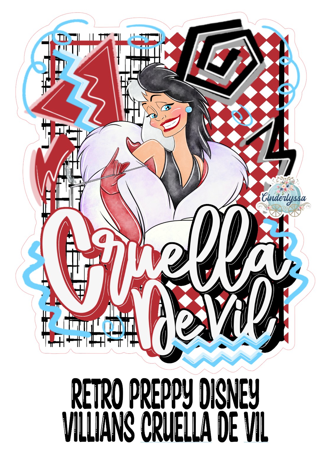 Retro Preppy Disney Villians Cruella De Vil Cardstock Silicone Mold, Aroma Bead Molds, Premium Cardstock Images