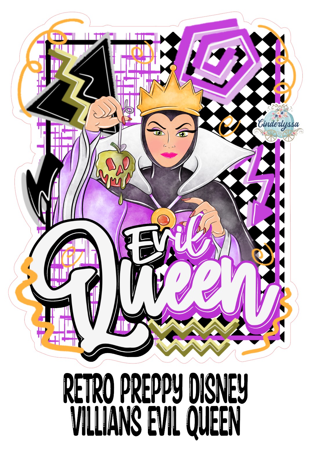 Retro Preppy Disney Villians Evil Queen Cardstock Silicone Mold, Aroma Bead Molds, Premium Cardstock Images