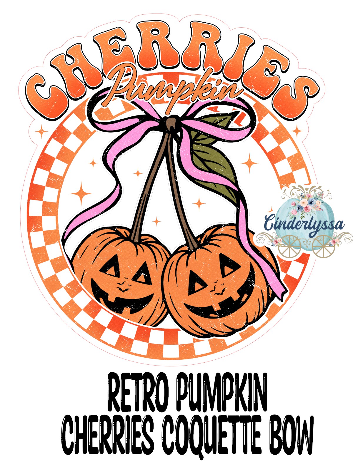 Retro Pumpkin Cherries Coquette Bow Cardstock Silicone Mold, Aroma Bead Molds, Premium Cardstock Images