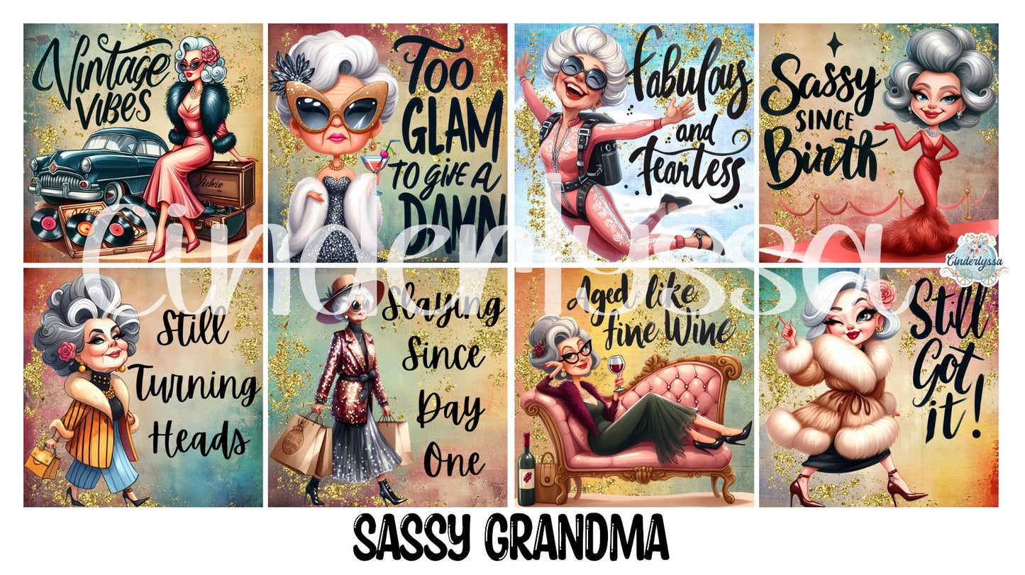 3 inch Square Sassy Grandma Cardstock Only for freshies - NO MOLD: Cardstock Silicone Mold, Premium Cardstock Image