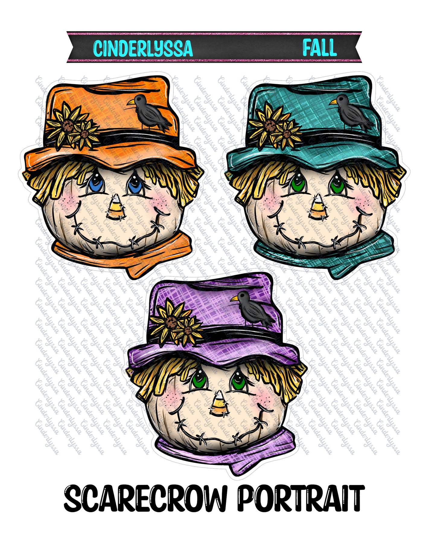 Scarecrow Portrait: Face With Hat Cardstock Silicone Mold, Aroma Bead Molds, Premium Cardstock Images