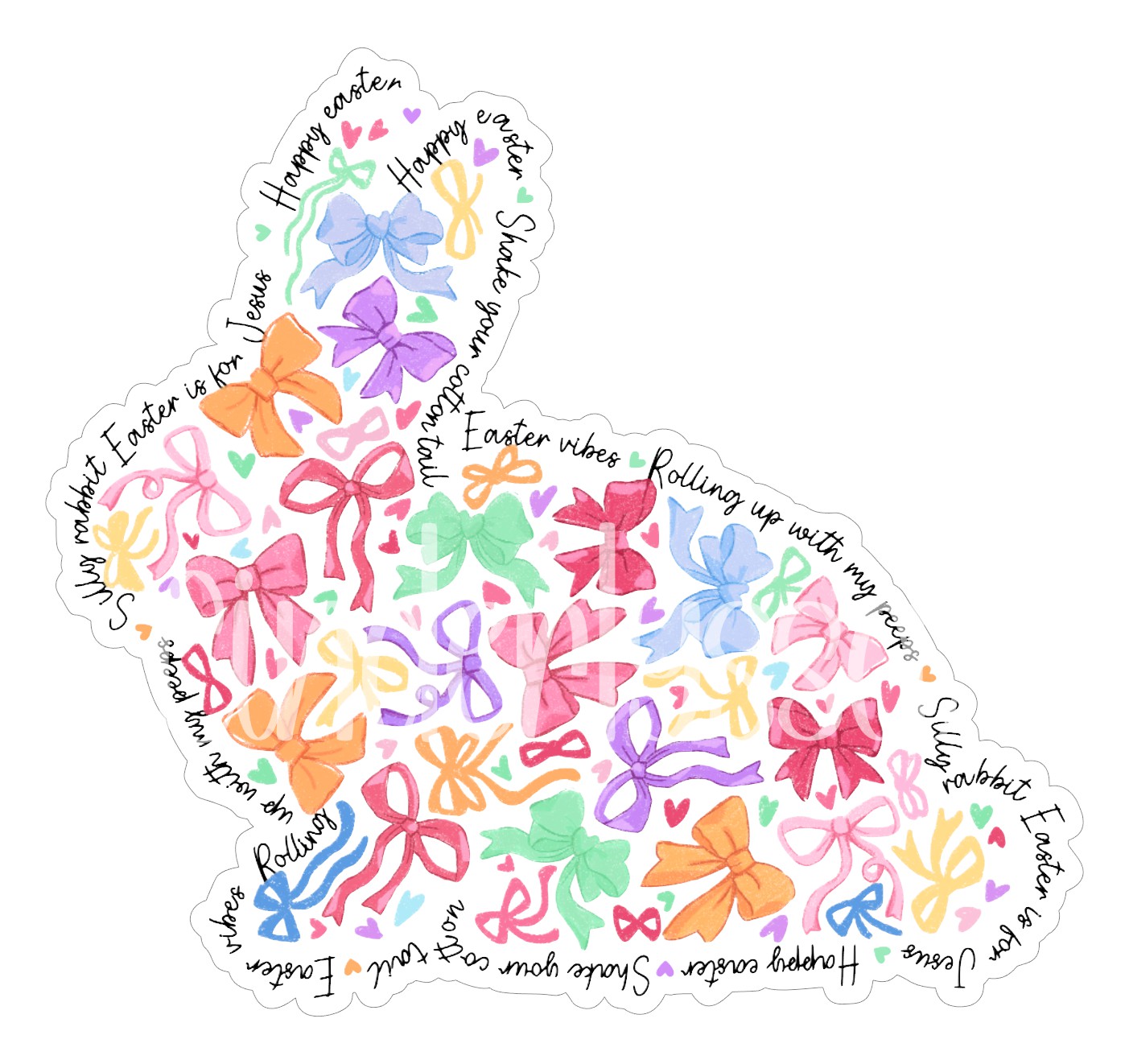 Silly Bunny Easter Is For Jesus Coquette Bows Cardstock Silicone Mold, Aroma Bead Molds, Premium Cardstock Images