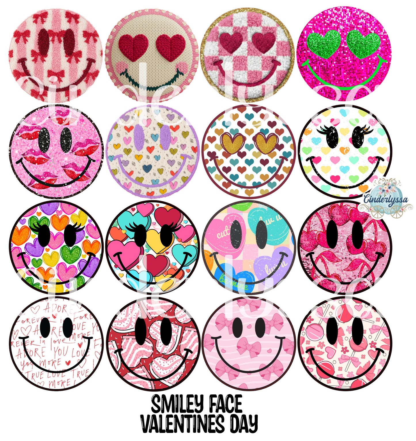 3 inch Round Smiley Face: Valentines Day Cardstock Only for freshies - NO MOLD, for Aroma Bead Molds, Premium Cardstock Images