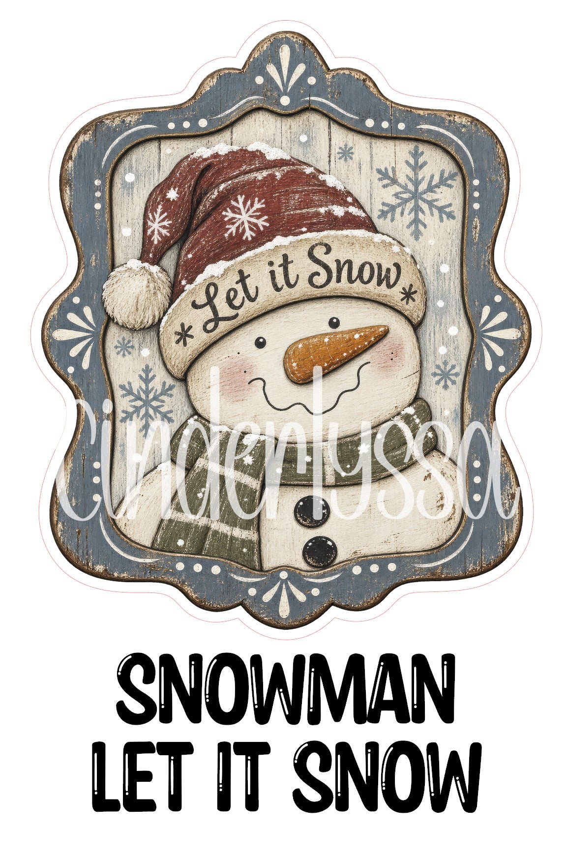 Snowman Let it Snow Cardstock Silicone Mold, Aroma Bead Molds, Premium Cardstock Images