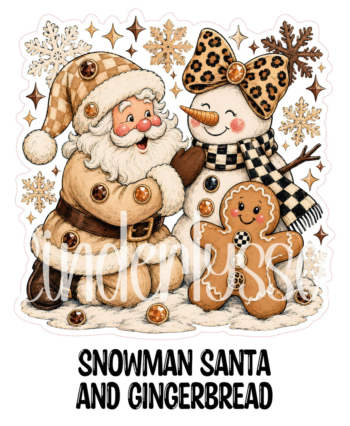 Snowman Santa and Gingerbread Man Cardstock Silicone Mold, Aroma Bead Molds, Premium Cardstock Images