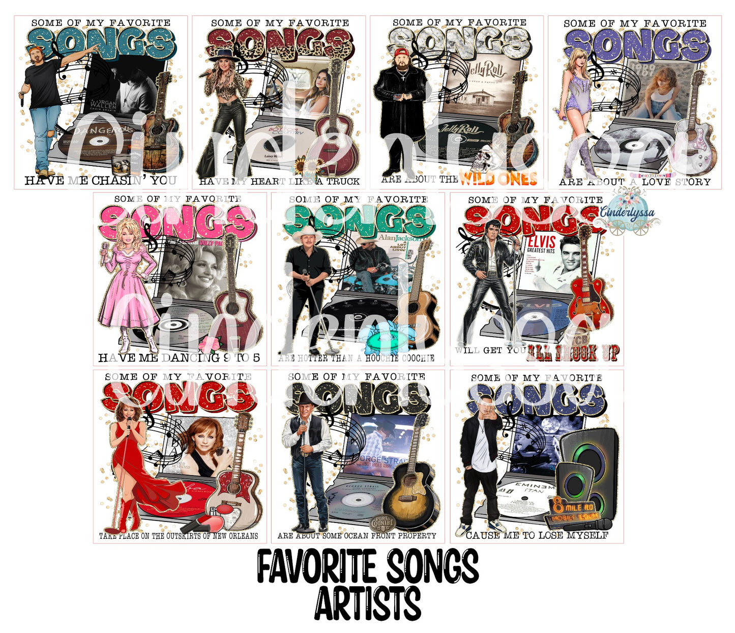 2 inch Square Favorite Songs Artists Cardstock Only for freshies - NO MOLD: Aroma Bead Molds, Premium Cardstock Image