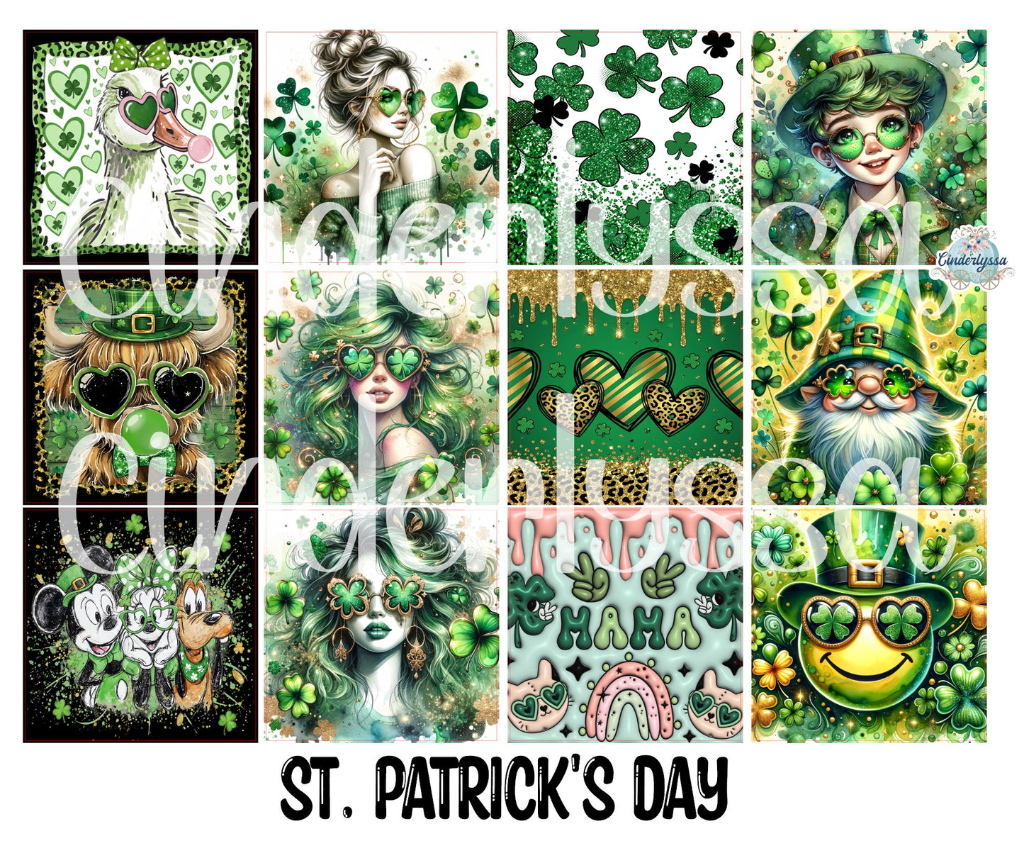 3 inch Square St. Patrick's Day Cardstock Only for freshies - NO MOLD: Cardstock Silicone Mold, Premium Cardstock Image