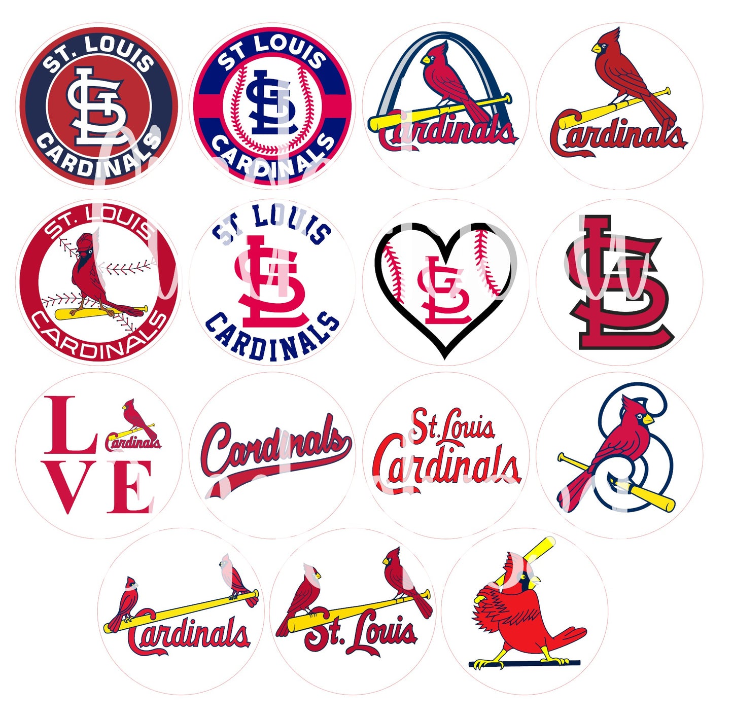 2.5 inch Round St. Louis Cardinals Cardstock Only for freshies: Cardstock Silicone Mold, Car Freshener, Premium Cardstock Images-NO MOLD
