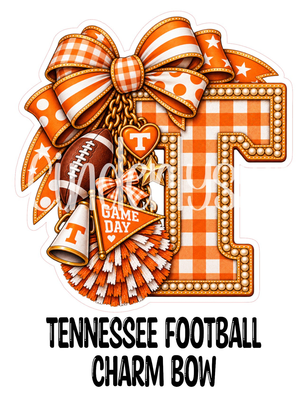 Tennessee Football Charm Bow Cardstock Silicone Mold, Aroma Bead Molds, Premium Cardstock Images