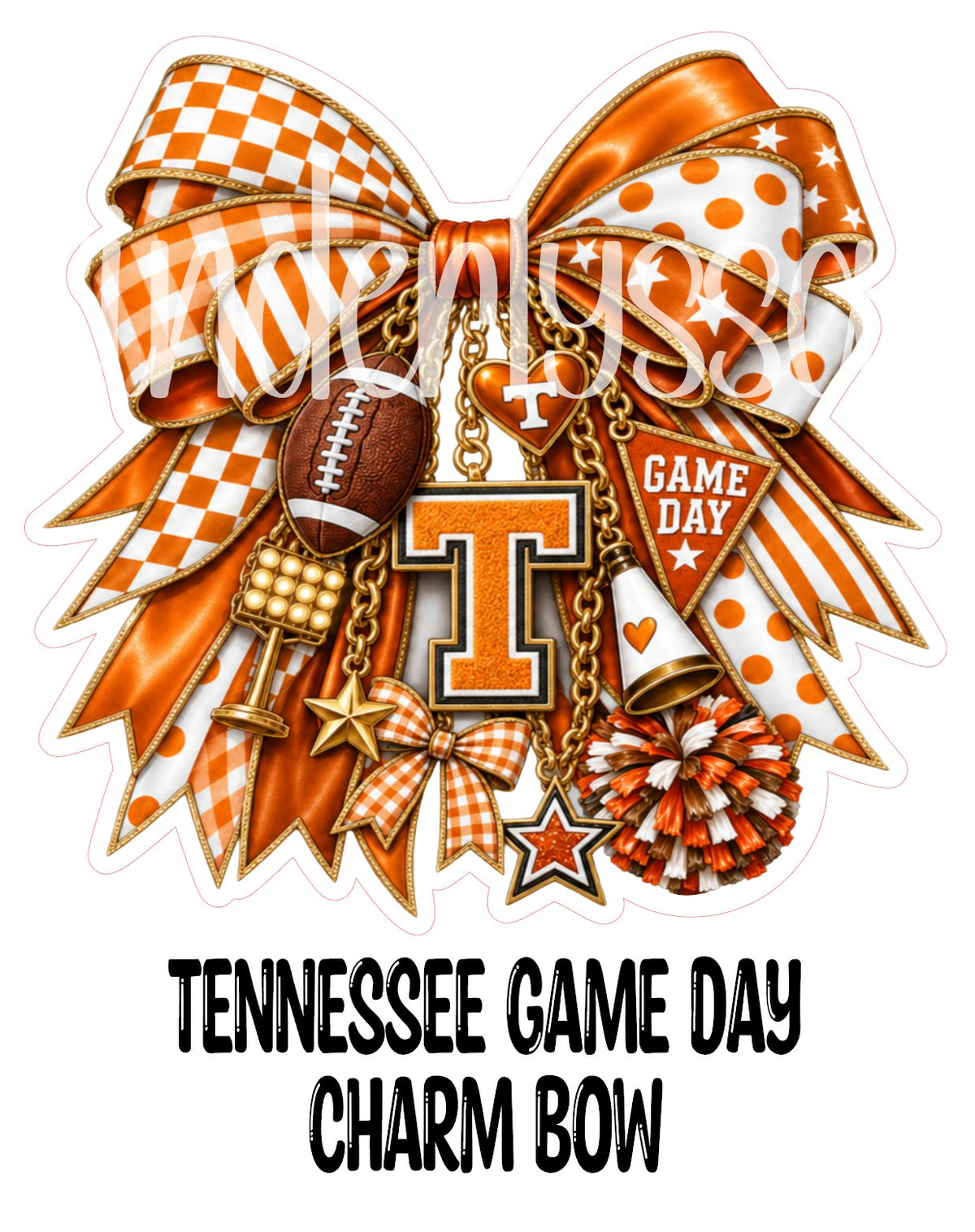 Tennessee Game Day Charm Bow Cardstock Silicone Mold, Aroma Bead Molds, Premium Cardstock Images