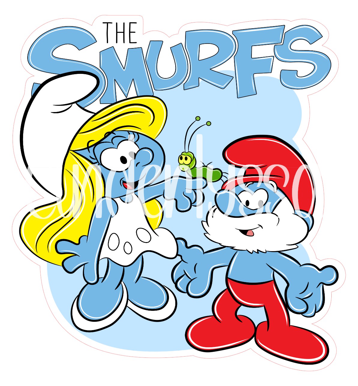 The Smurfs: Smurfette and Papa Smurf Cardstock Silicone Mold, Aroma Bead Molds, Premium Cardstock Images