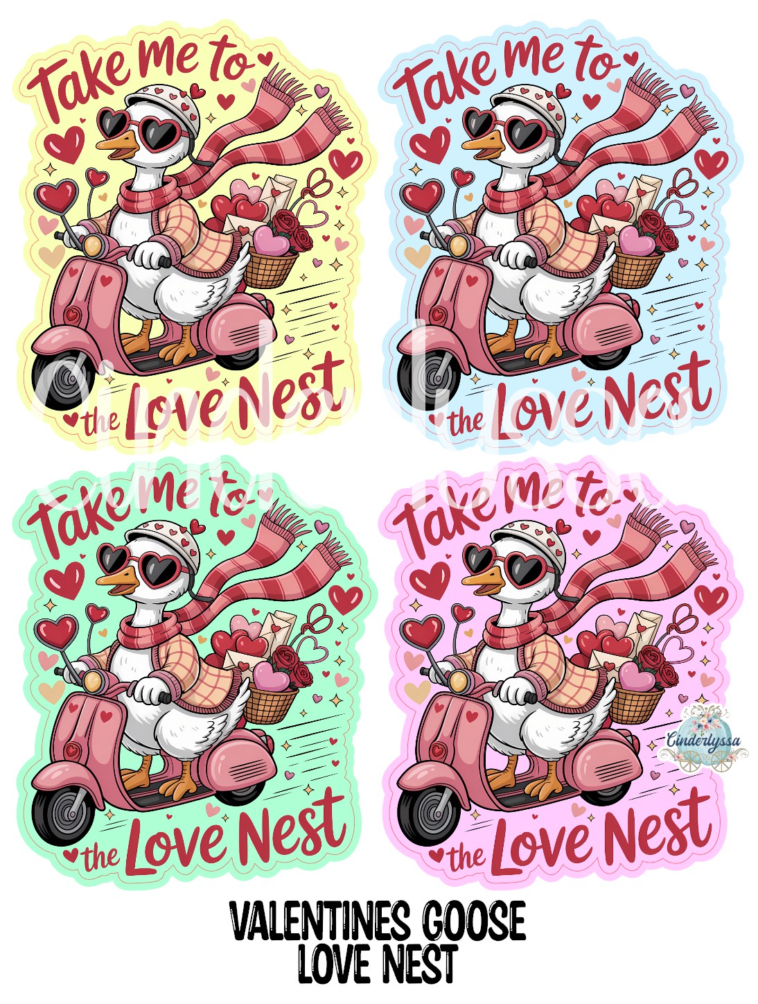 Valentines Goose Love Nest Cardstock Silicone Mold, Aroma Bead Molds, Premium Cardstock Images