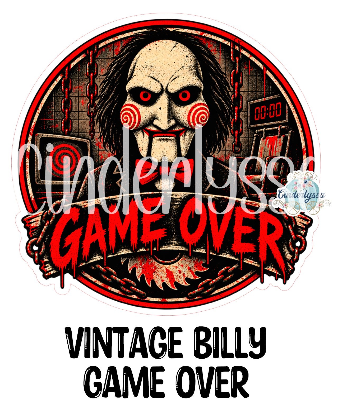 Vintage Billy Game Over Cardstock Silicone Mold, Aroma Bead Molds, Premium Cardstock Images