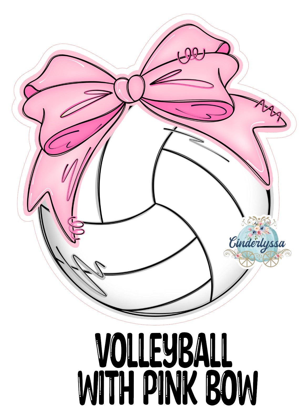 Volleyball with Pink Bow Cardstock Silicone Mold, Aroma Bead Molds, Car Freshie Mold, Premium Cardstock Images