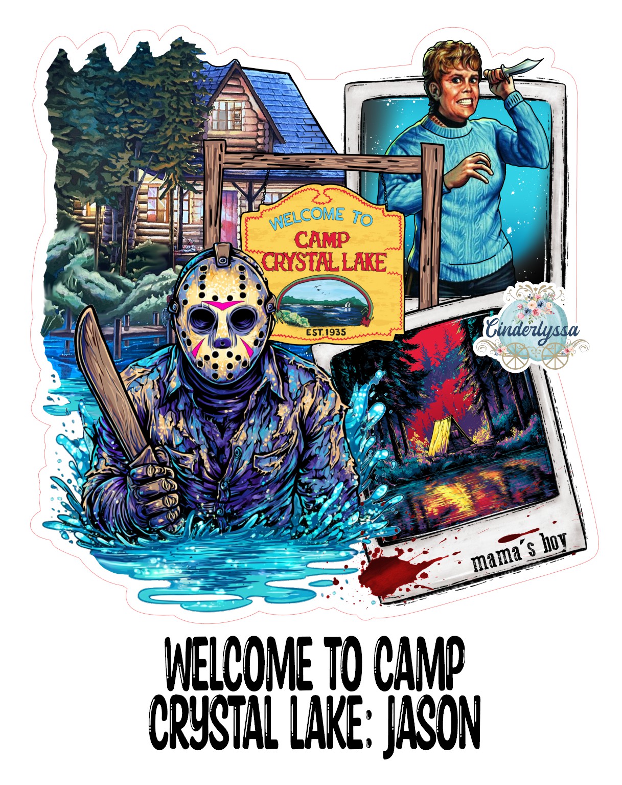 Welcome To Camp Crystal Lake: Jason Cardstock Silicone Mold, Aroma Bead Molds, Premium Cardstock Images
