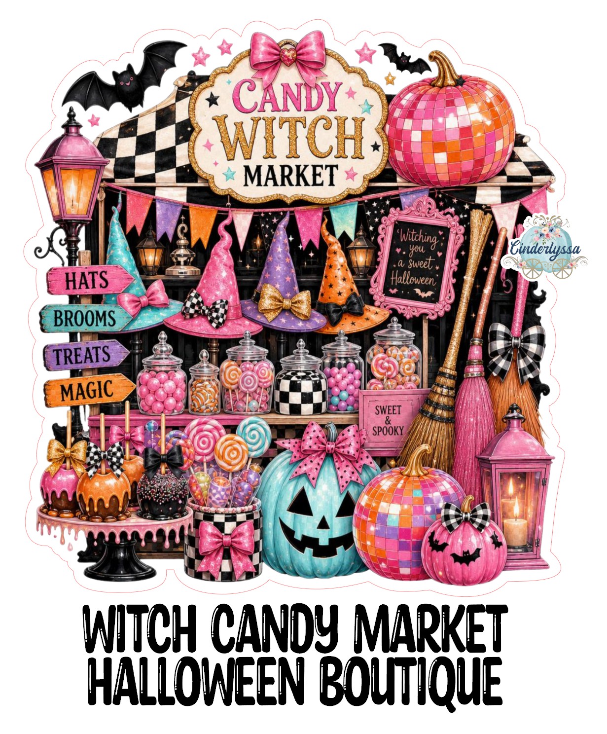 Witch Candy Market Halloween Boutique Cardstock Silicone Mold, Aroma Bead Molds, Premium Cardstock Images
