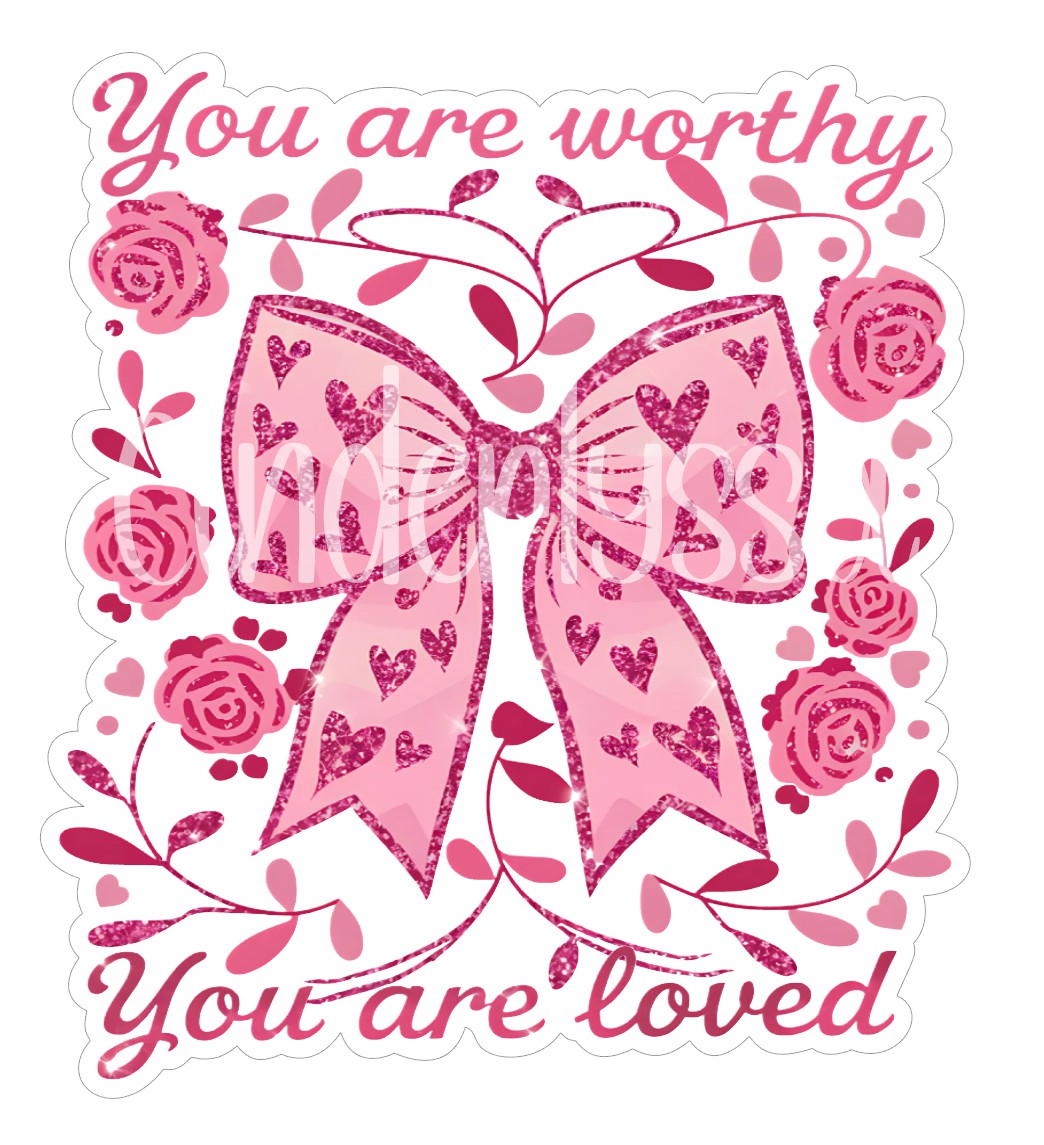 You Are Worthy, You Are Loved Pink Valentine Cardstock Silicone Mold, Aroma Bead Molds, Premium Cardstock