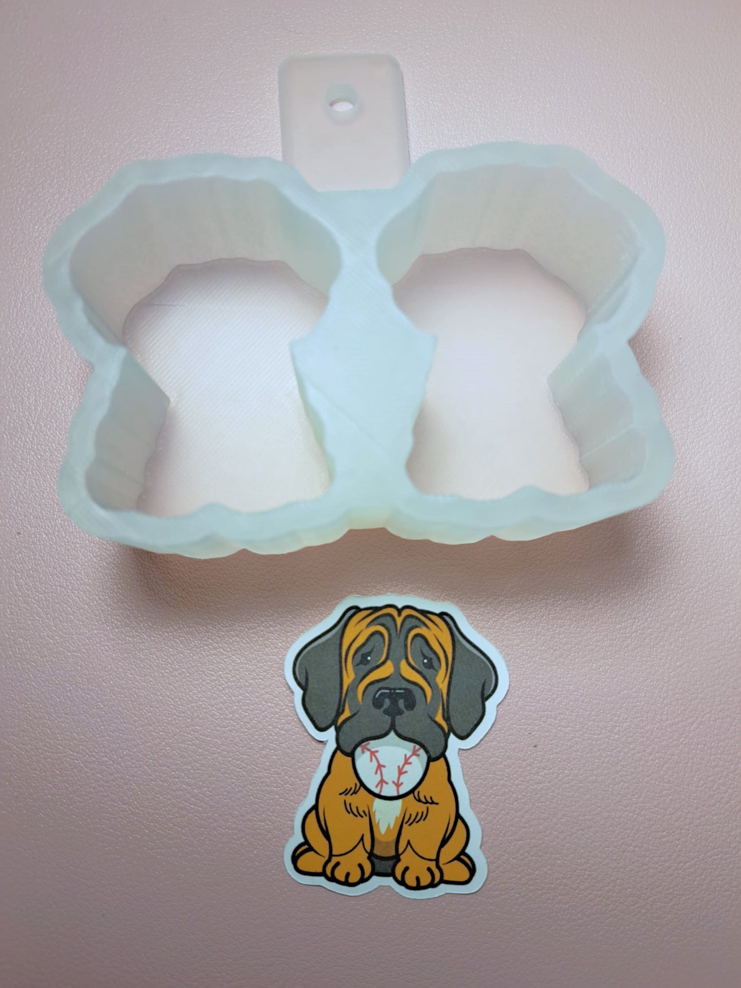 VENT CLIP: The Sandlot Dog: Beast Hercules Mastiff Two Cavity Small Vent Clip Size Cardstock Silicone Mold, Aroma Bead Molds, Premium Cardstock Images