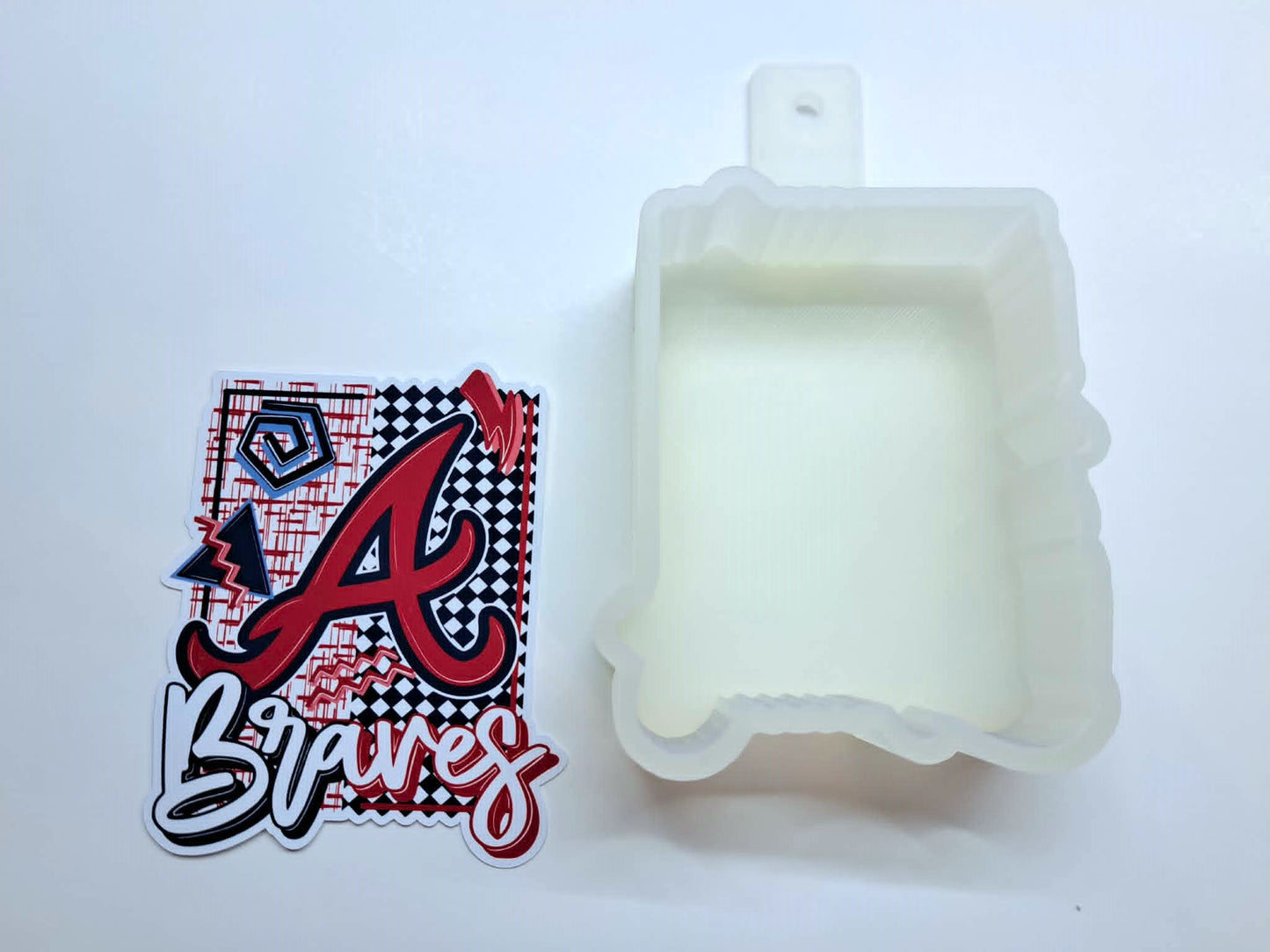 Retro MLB Team: Atlanta Braves Cardstock Silicone Mold, Aroma Bead Molds, Premium Cardstock Images