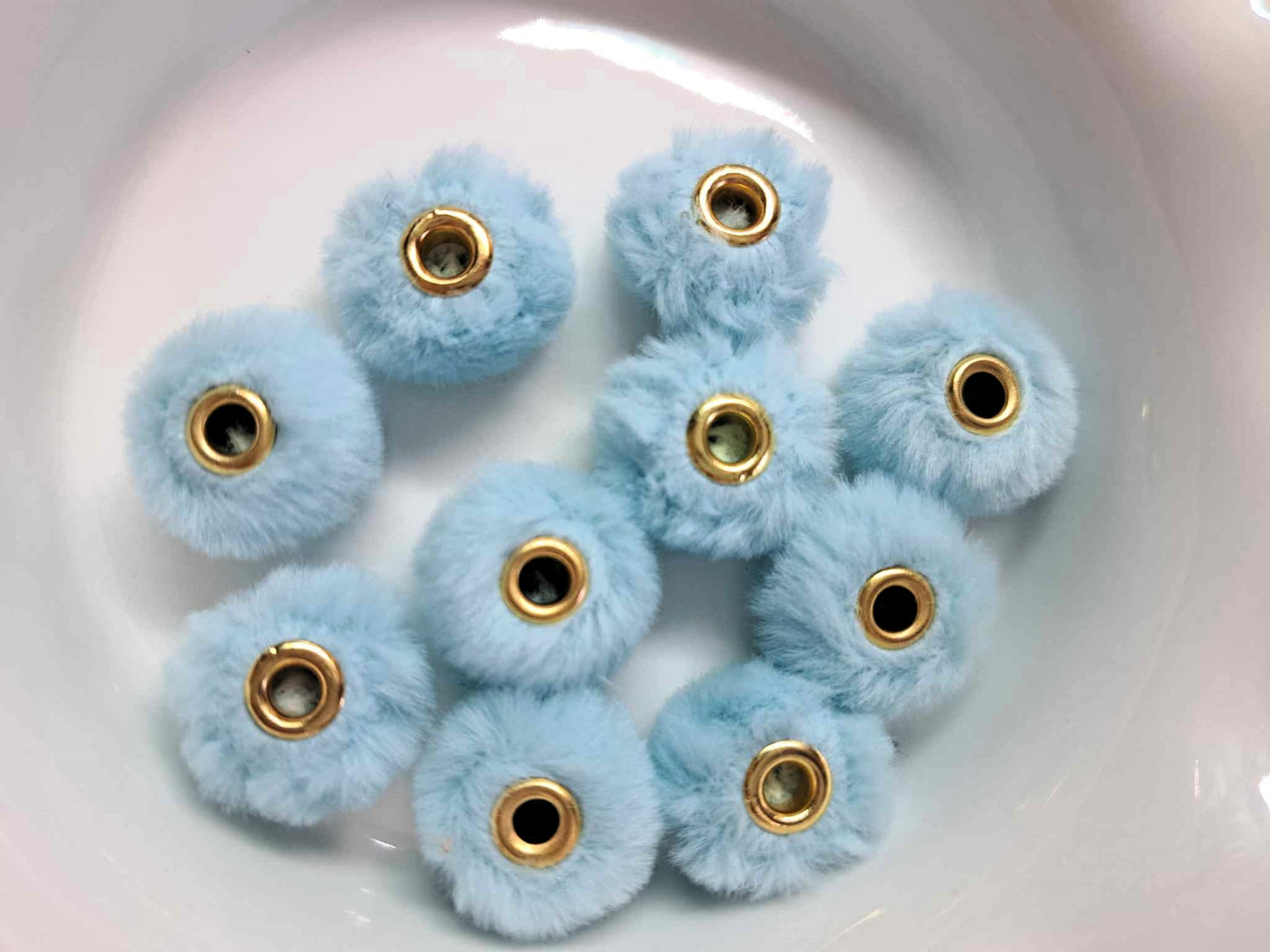 Fur Covered Ball Bead large Hole 20mm Spacer Bead - 3008