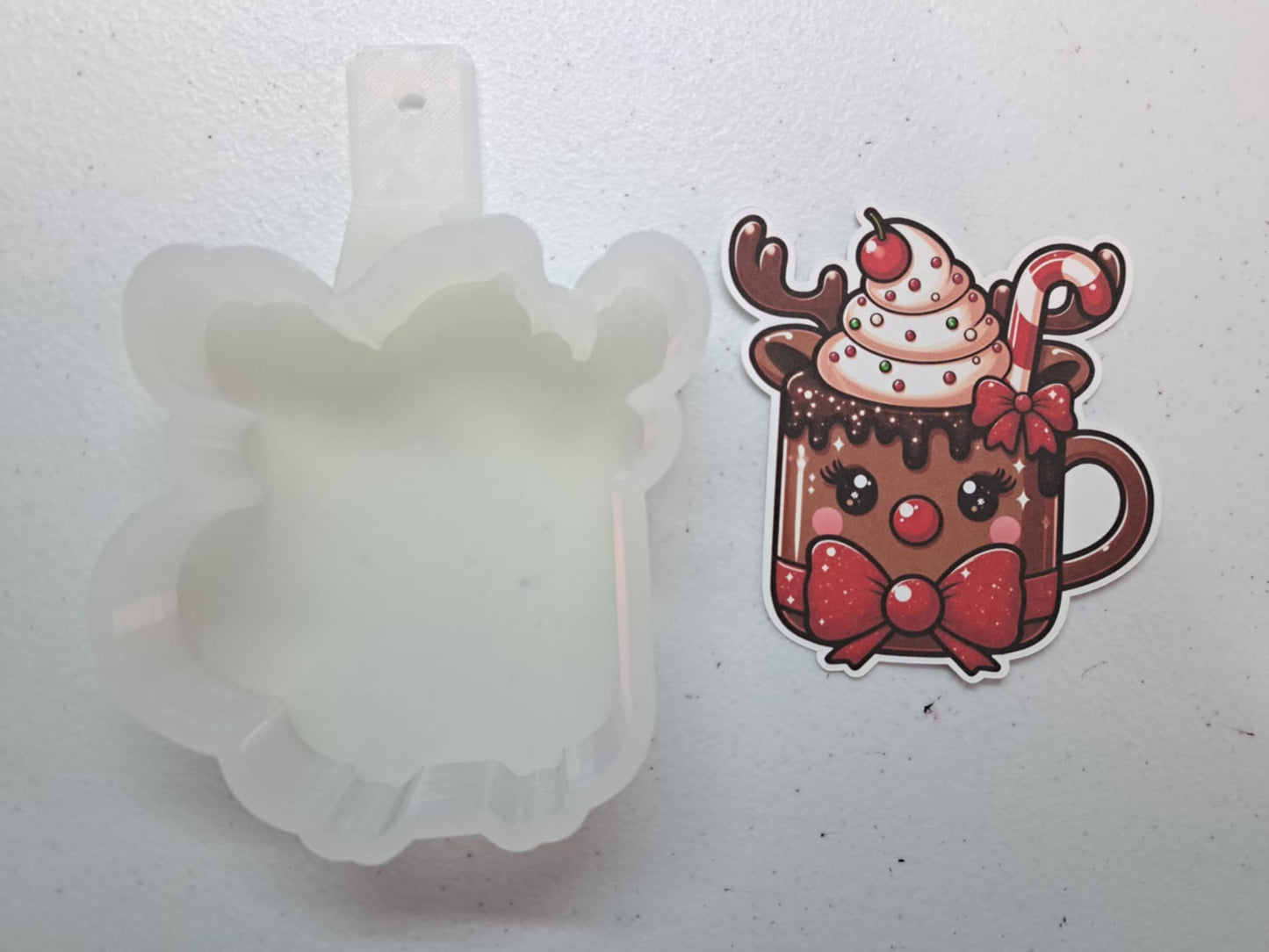 Reindeer Mug Cardstock Silicone Mold, Aroma Bead Molds, Premium Cardstock Images