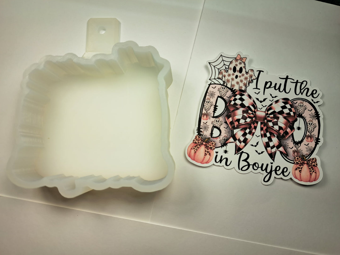 I Put The Boo In Boujee Cardstock Silicone Mold, Aroma Bead Molds, Car Freshies, Premium Cardstock Images
