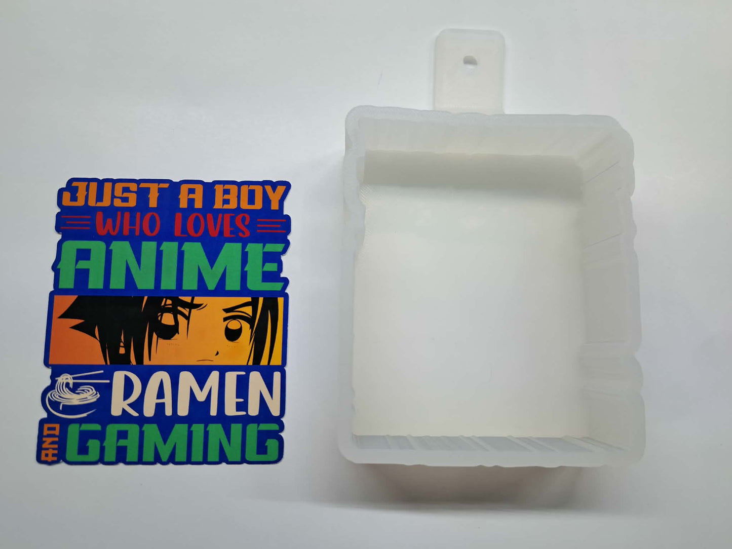 Just a Boy Who Loves Anime, Ramen & Gaming Cardstock Silicone Mold, Aroma Bead Molds, Premium Cardstock Images