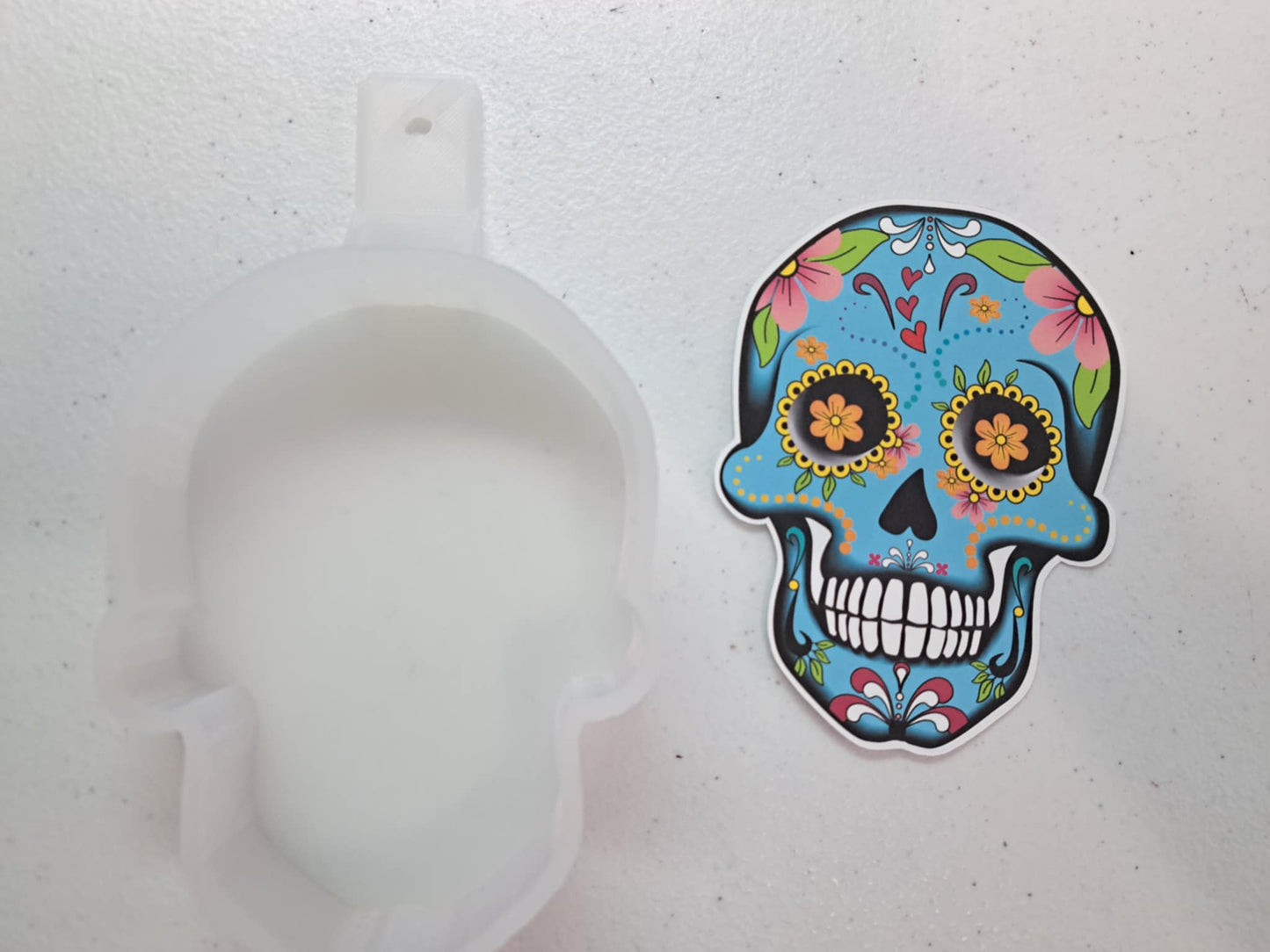 Day of The Dead Sugar Skulls Style 3 With Multiple Insert Options Cardstock Silicone Mold, Aroma Bead Molds