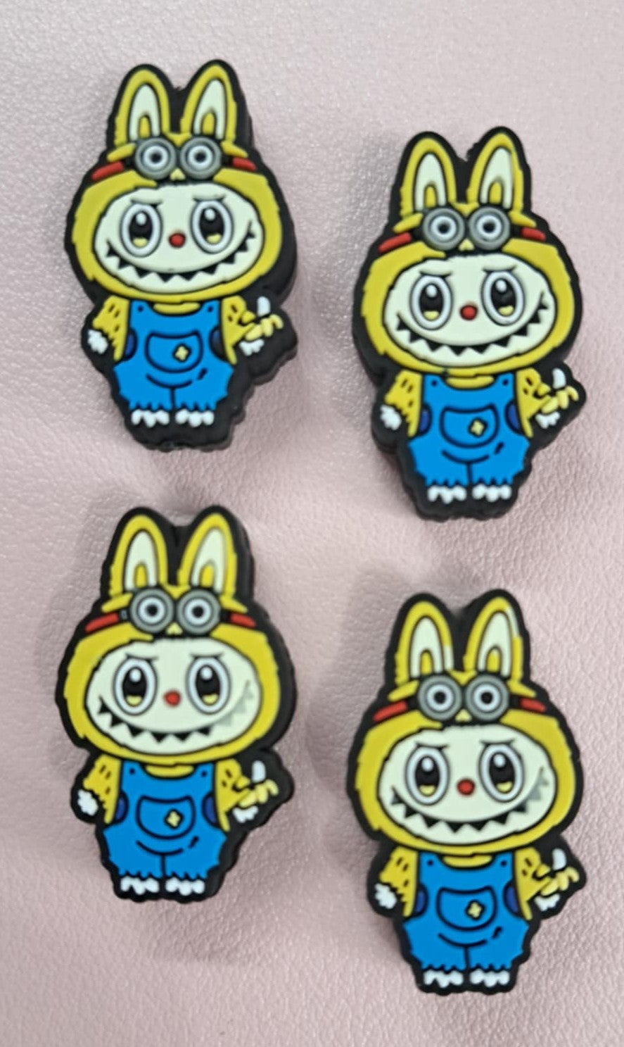 Labubu: (Blue Overalls with Glasses) Full Body Silicone Focal Bead