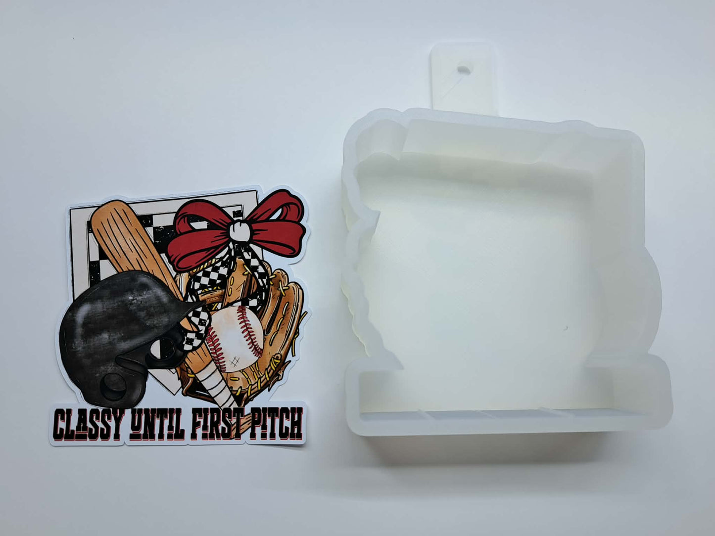 Classy Until First Pitch Cardstock Silicone Mold, Aroma Bead Molds, Premium Cardstock Images