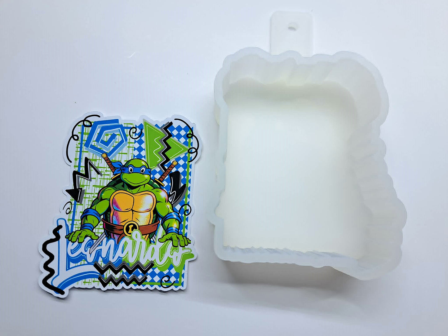 Retro Preppy TMNT Leonardo Cardstock Silicone Mold, Aroma Bead Molds, Premium Cardstock Images