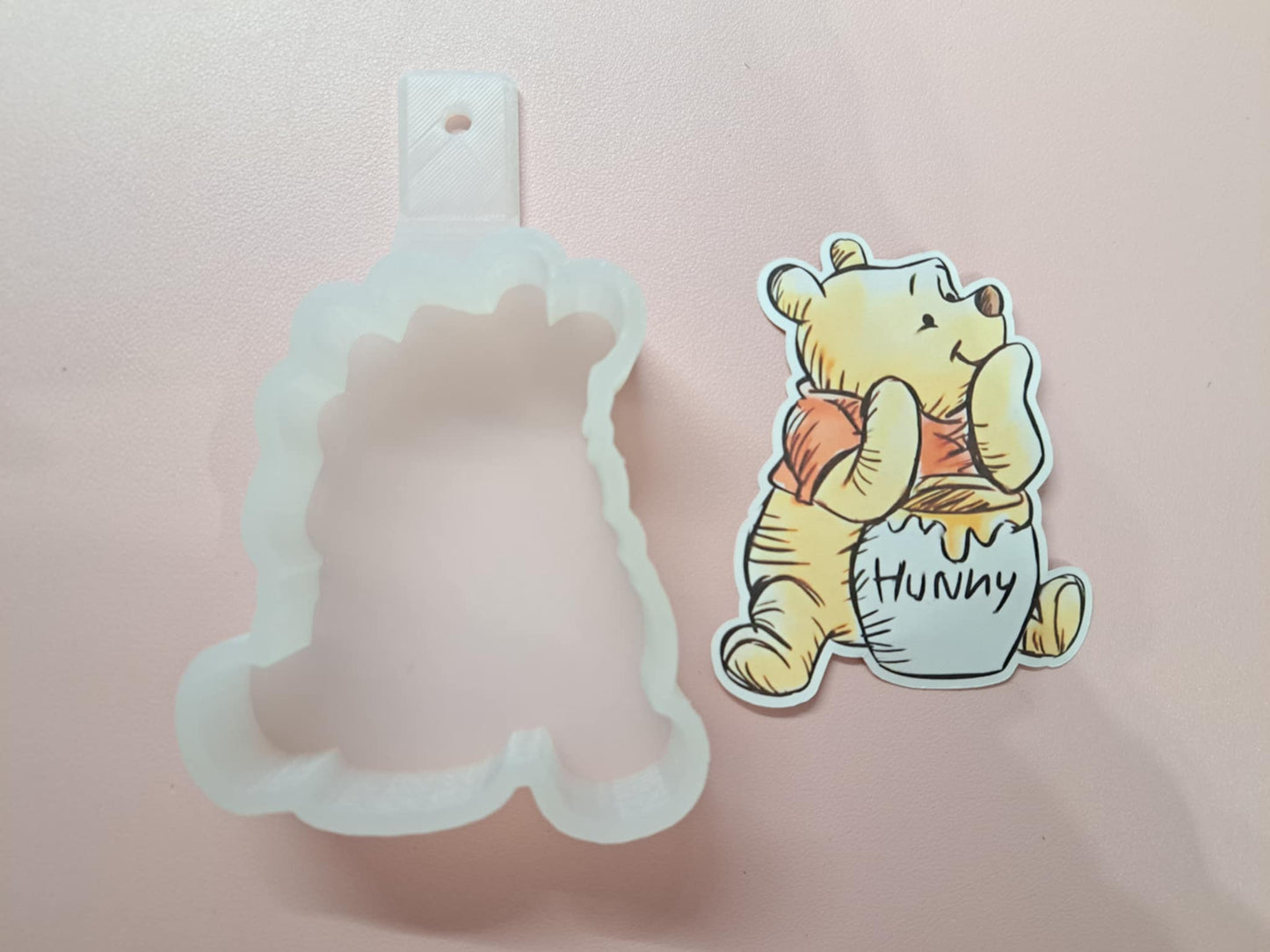 Winnie The Pooh With Hunny Cardstock Silicone Mold, Aroma Bead Molds, Premium Cardstock Images