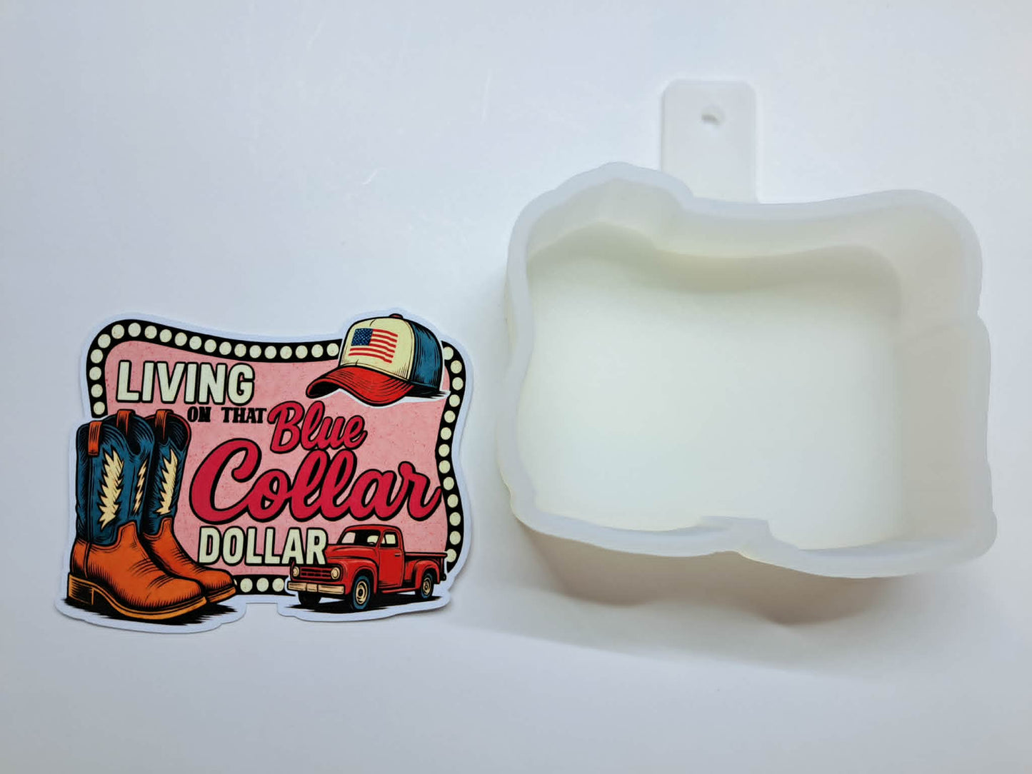 Pink Western Blue Collar Dollar Cardstock Silicone Mold, Aroma Bead Molds, Premium Cardstock Images