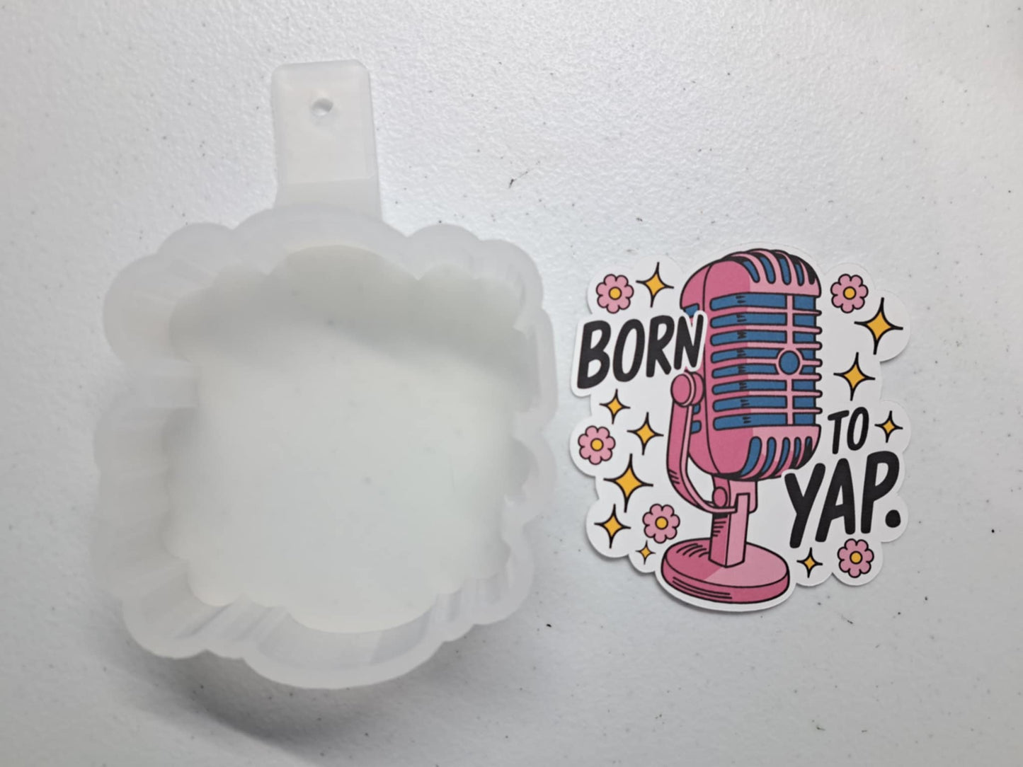 Born To Yap Microphone Cardstock Silicone Mold, Aroma Bead Molds, Premium Cardstock Images