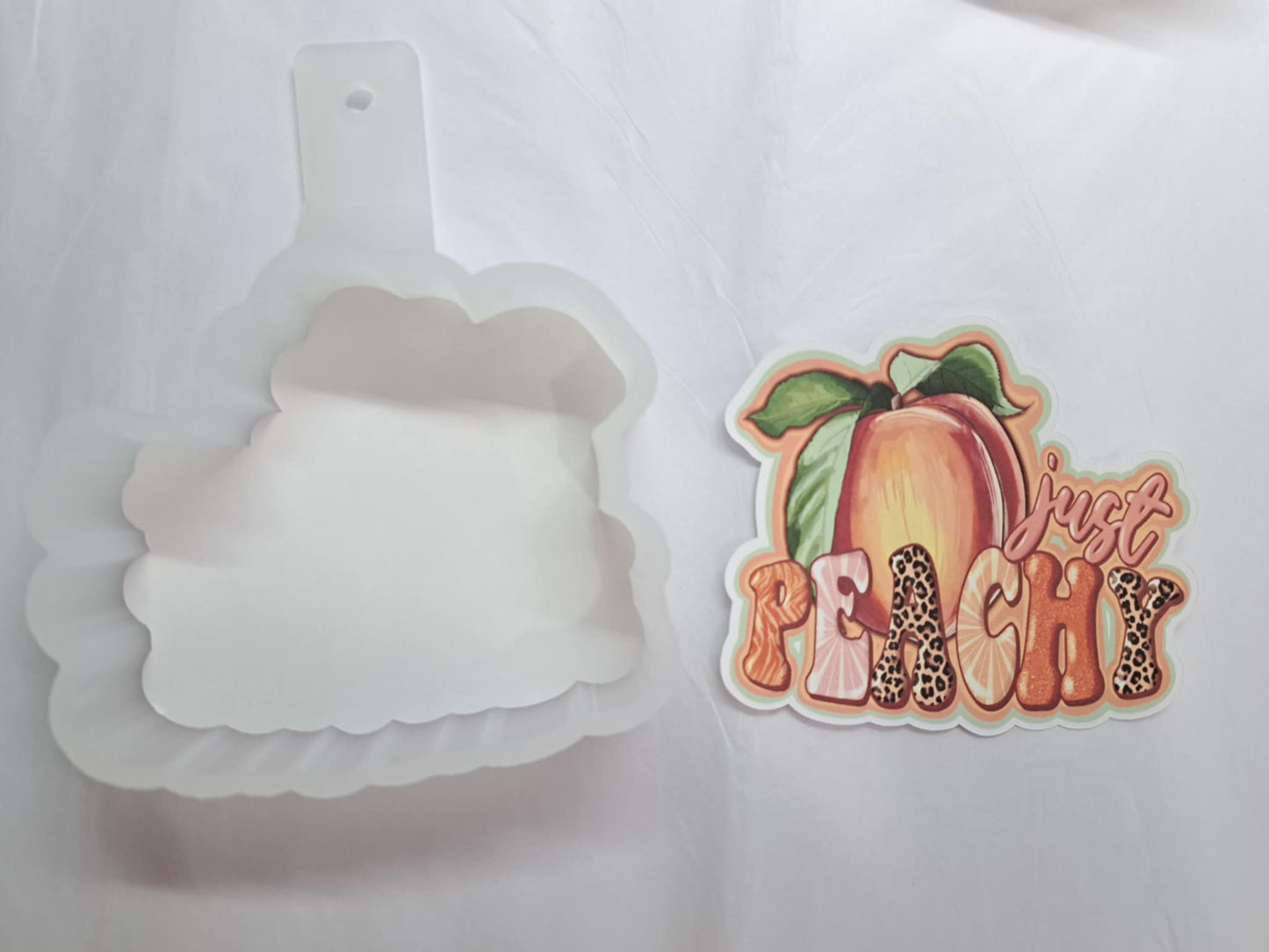 Just Peachy Peach Cardstock Silicone Mold, Aroma Bead Molds, Car Freshies, Premium Cardstock Images