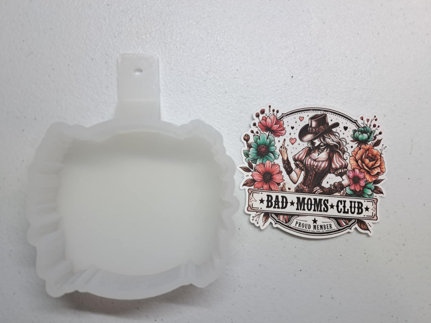 Bad Moms Club Proud Member Cardstock Silicone Mold, Aroma Bead Molds, Car Freshies, Premium Cardstock Images