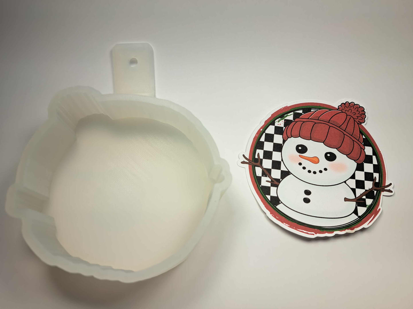 Beanie Hat Checkered Snowman Cardstock Silicone Mold, Aroma Bead Molds, Premium Cardstock Images