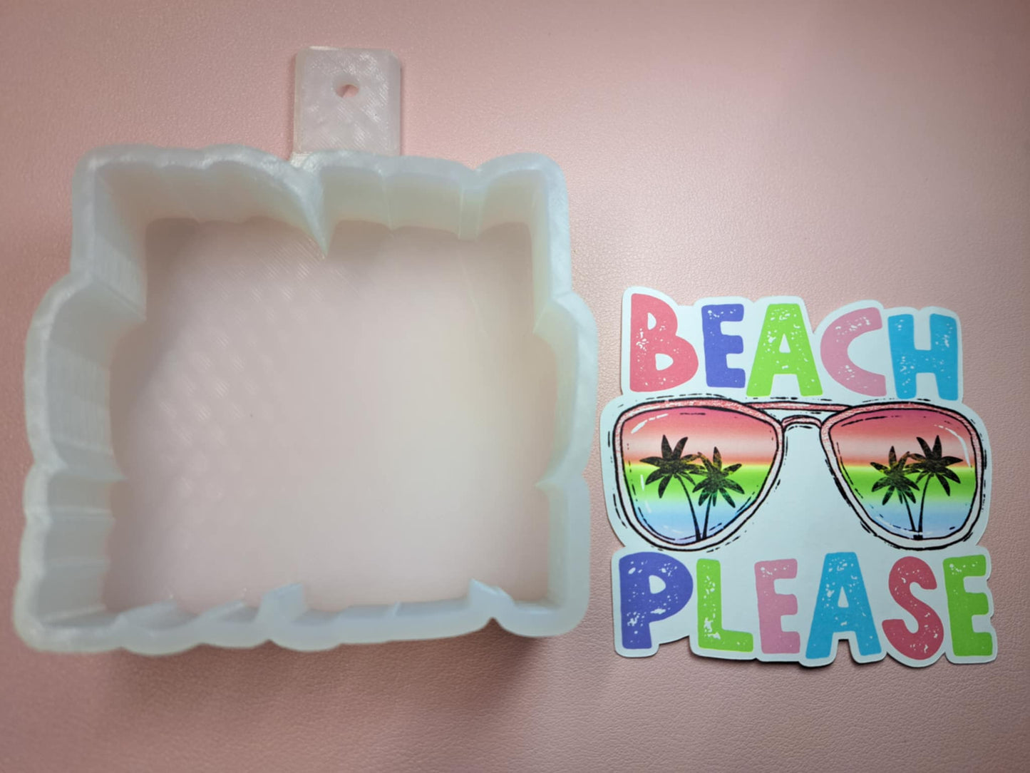 Beach Please Cardstock Silicone Mold, Aroma Bead Molds, Premium Cardstock Images