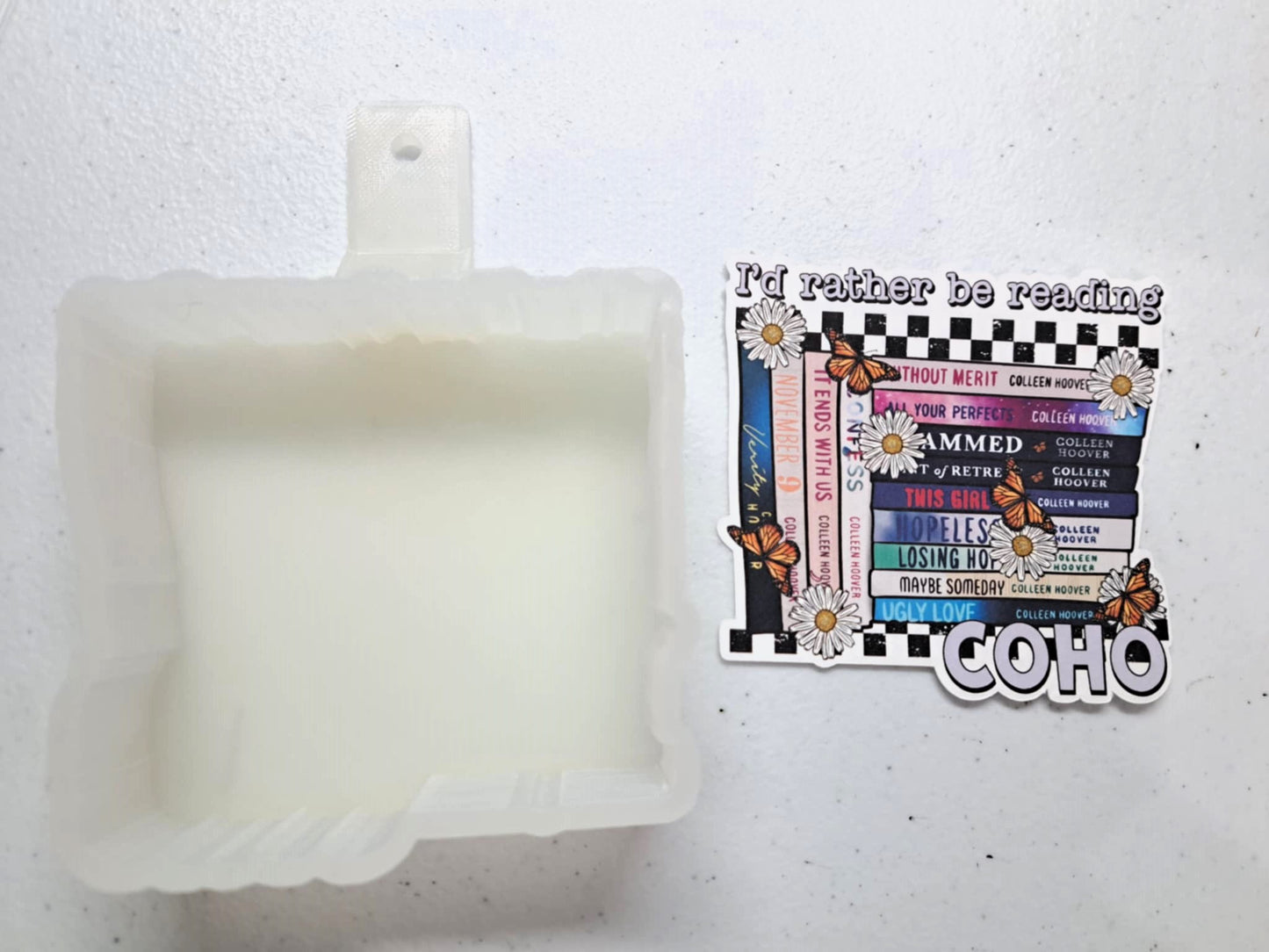 I'd Rather Be Reading COHO Cardstock Silicone Mold, Aroma Bead Molds, Premium Cardstock Images