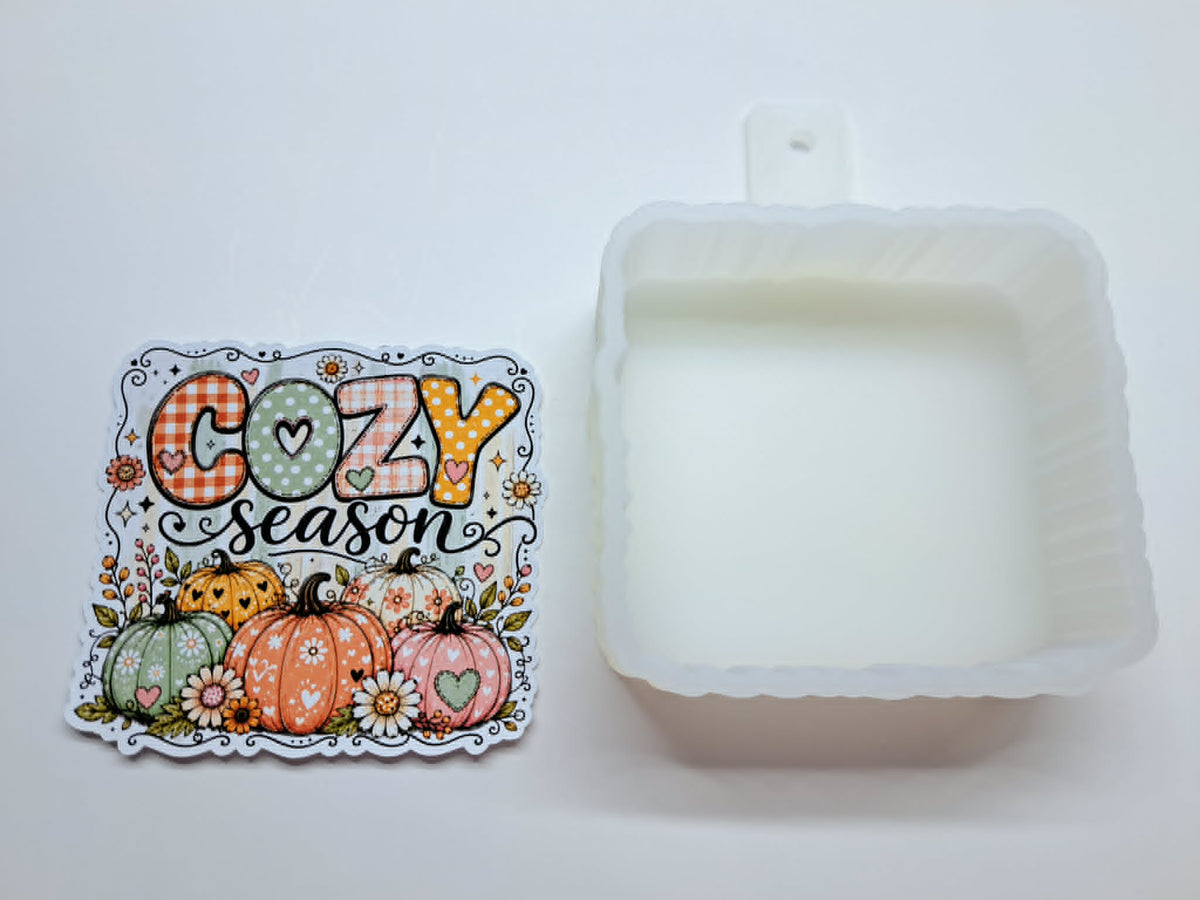 Cozy Season Pumpkins Fall Pastel Cardstock Silicone Mold, Aroma Bead Molds, Car Freshies, Premium Cardstock Images