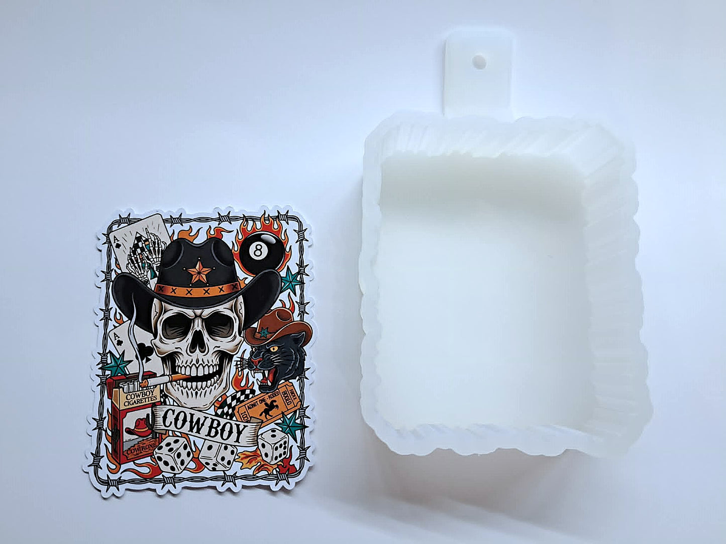 Wild West Cowboy Collage Cardstock Silicone Mold, Aroma Bead Molds, Premium Cardstock Images